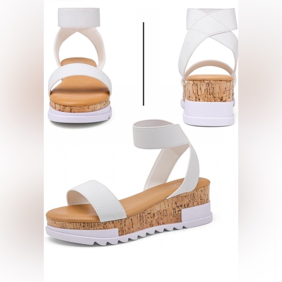 katliu Women's Wedge Platform Sandals
Elastic Ankle Strap Cork Platform size 9 - Picture 3 of 7
